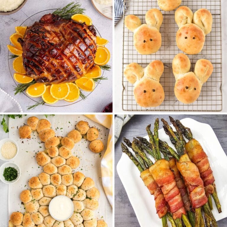 Easter dinners collage.