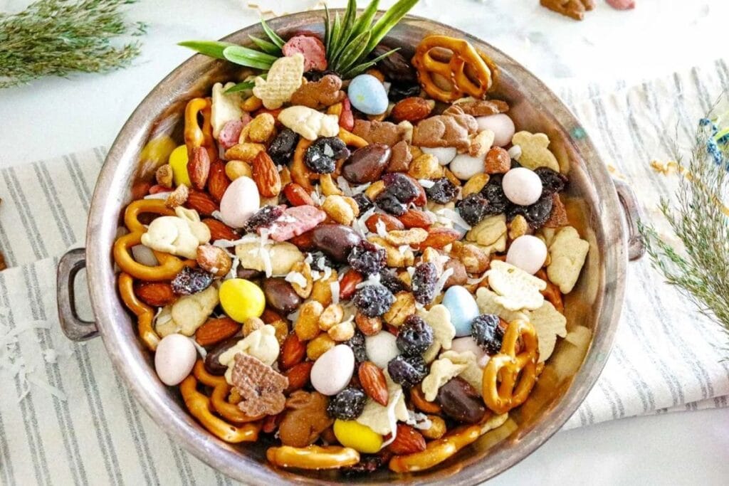 A close up shot of trail mix.