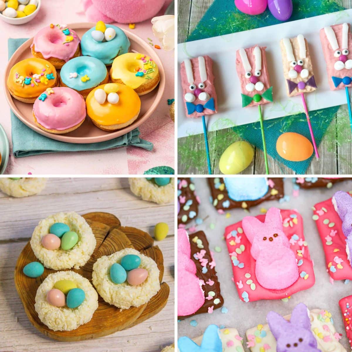 Collage of easter treats.