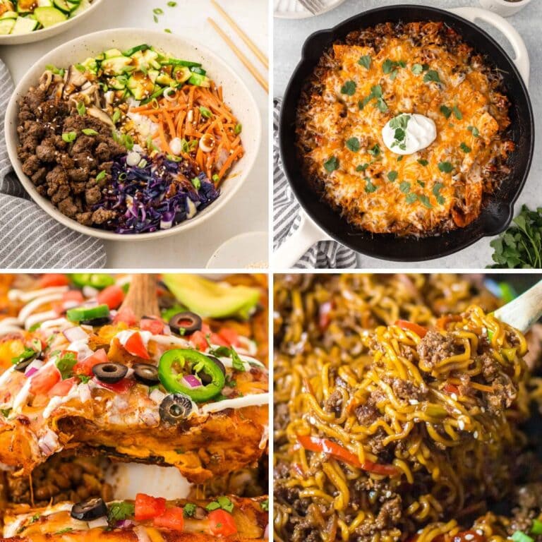 Easy Ground Beef Dinner collage.