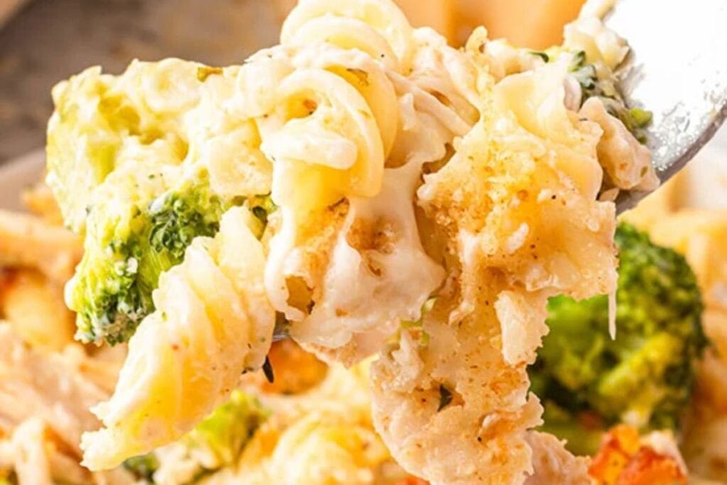 A close up shot of Green Chile Corn Casserole.