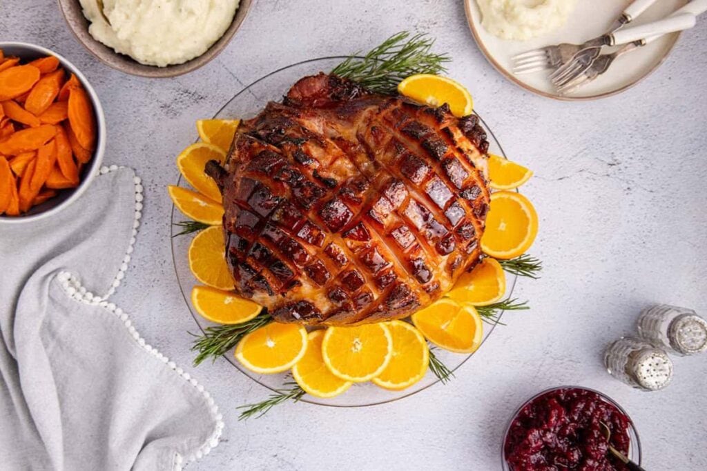 A close up shot of Honey Ham.