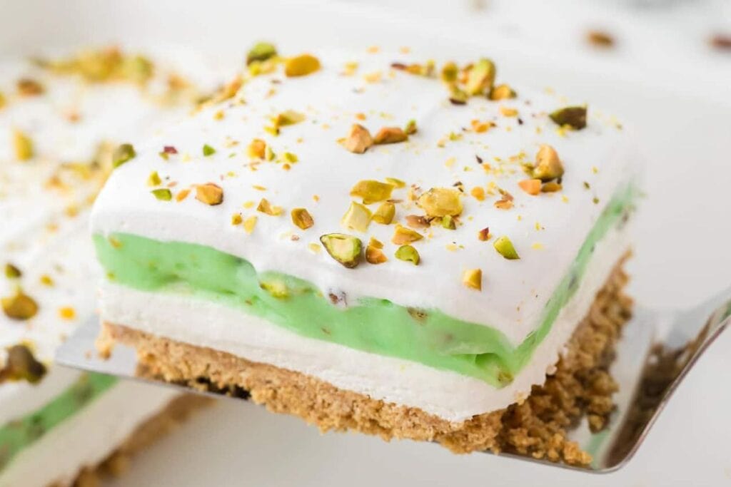 A close up shot of pistachio lush.