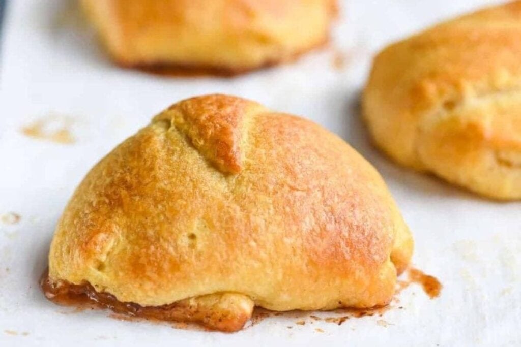 A close up shot of resurrection rolls.