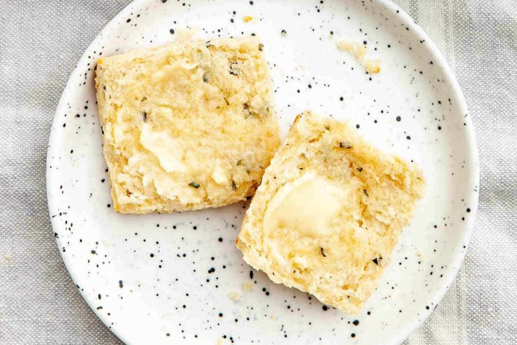 A close up shot Rosemary Parmesan Biscuits.