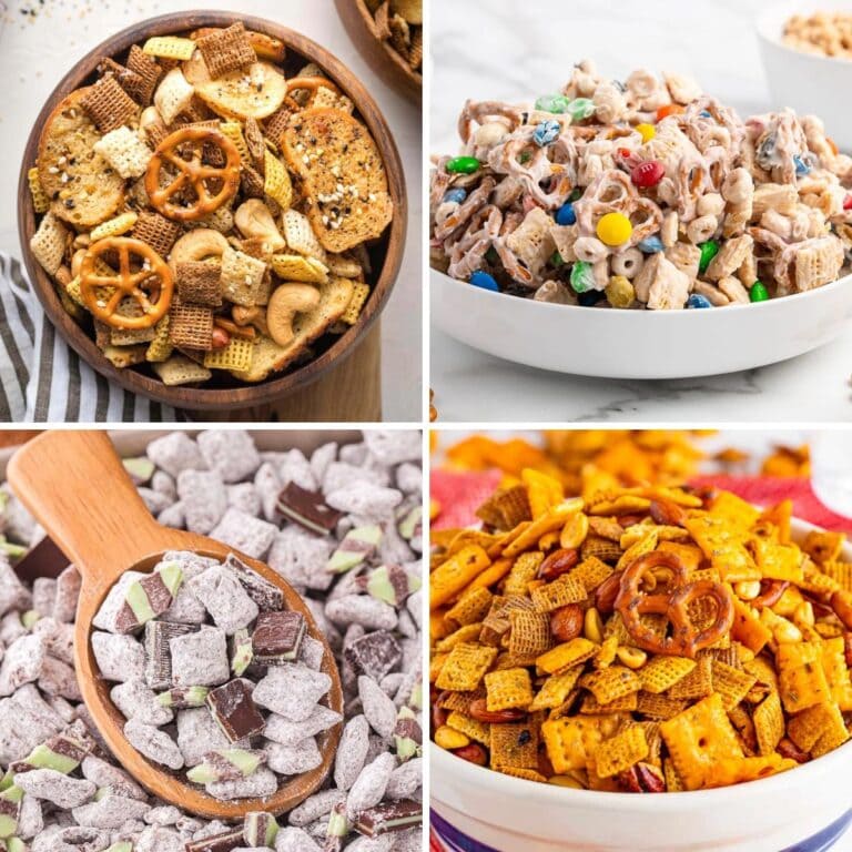 Chex mix recipes collage.