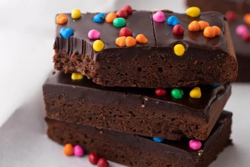 Cosmic brownies on parchment paper.