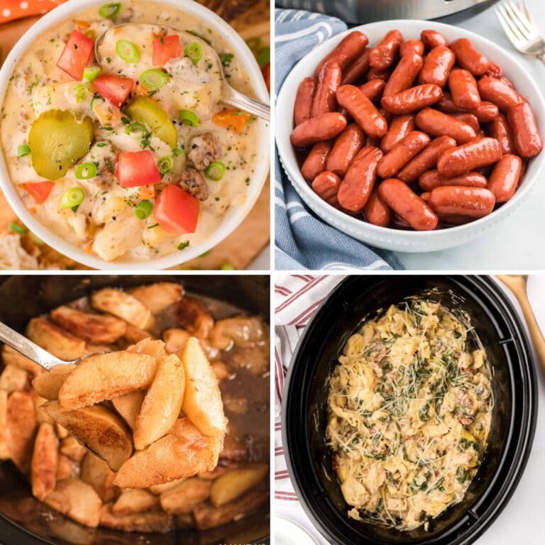Crockpot dishes collage.