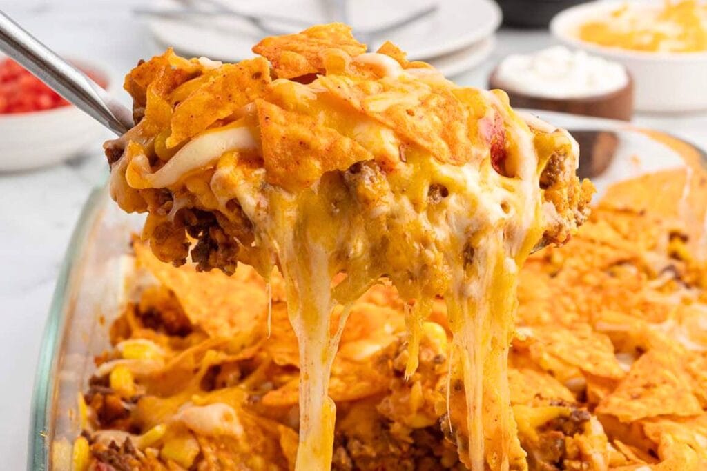 dorito casserole being served