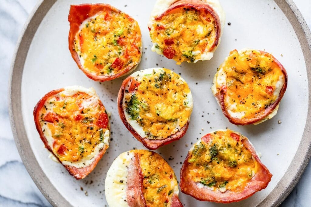Egg white muffins on a plate.