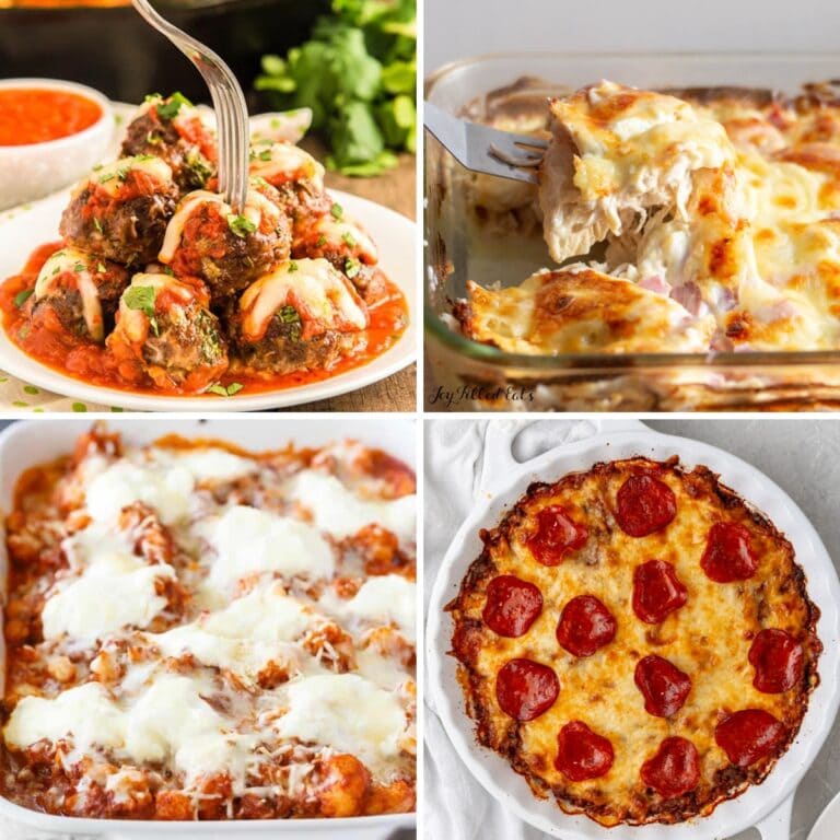 Collage of low carb casserole recipes.