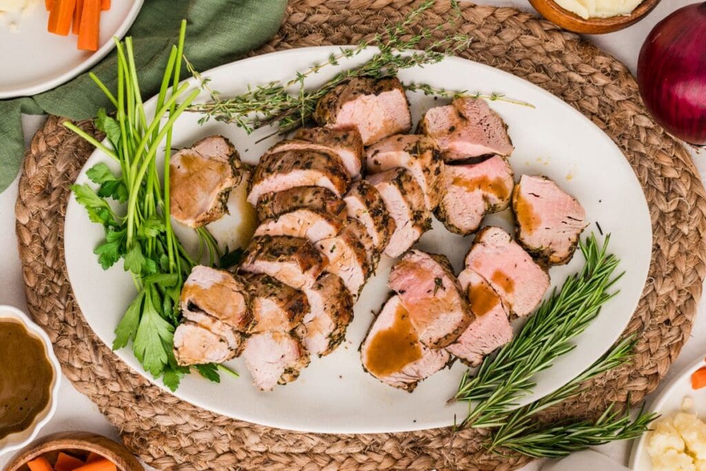 A close up shot of pork tenderloin.