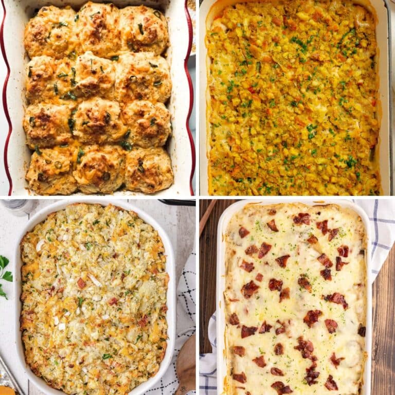 Collage of casseroles my family cheers for.