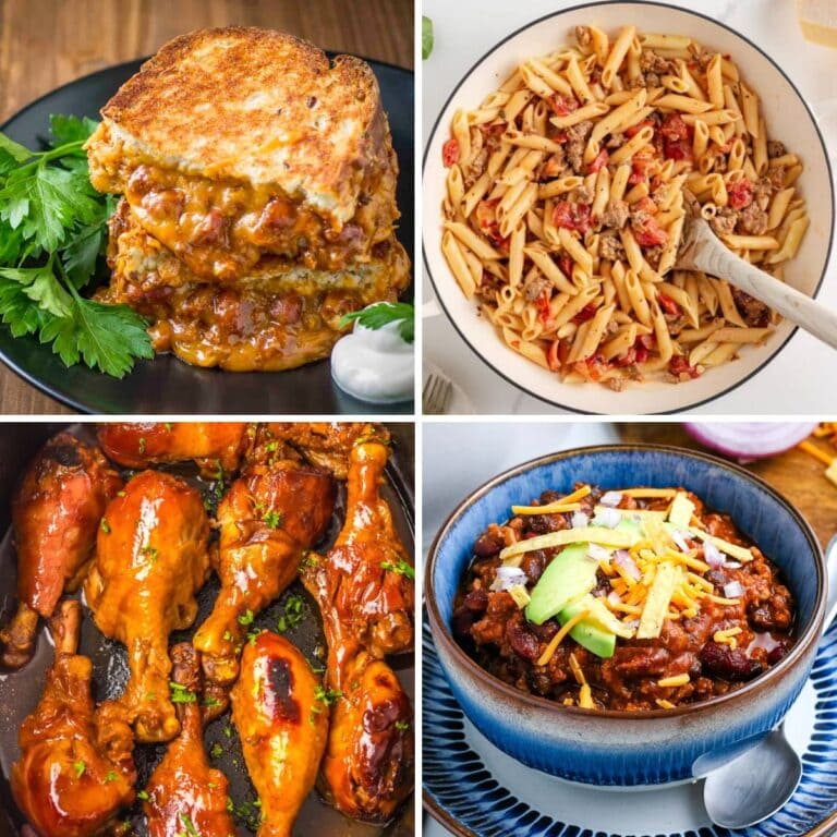 Cheap dinners collage.