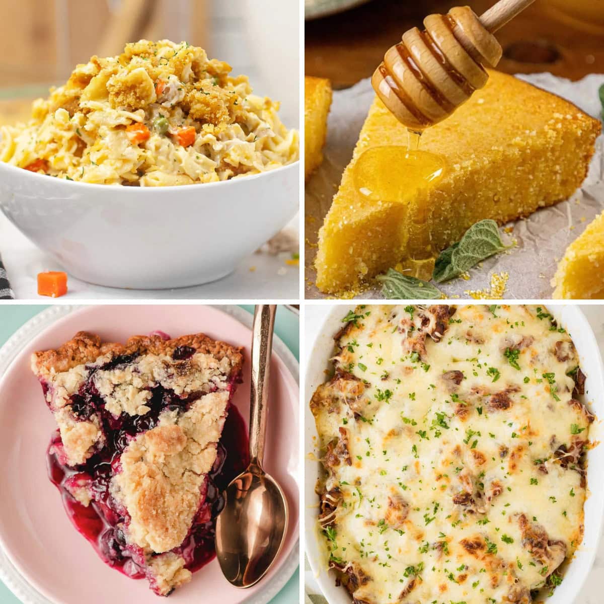 Collage of comfort foods I could eat forever.