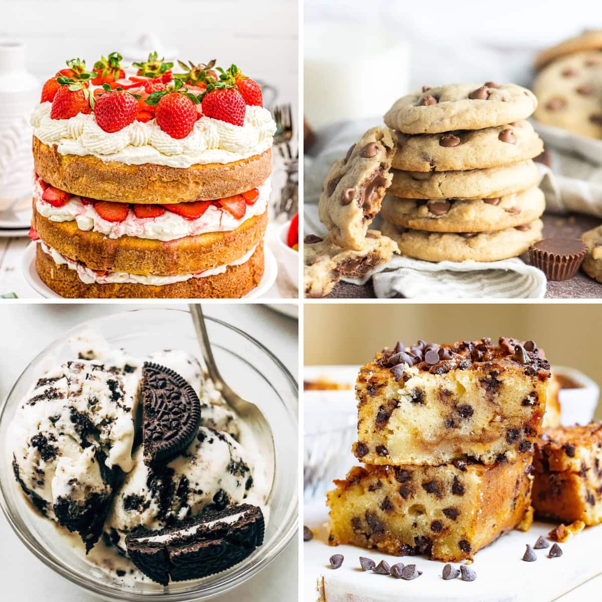 Collage of desserts I always get compliments on.