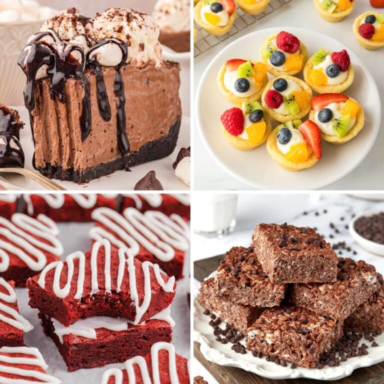 Collage of assorted family desserts.