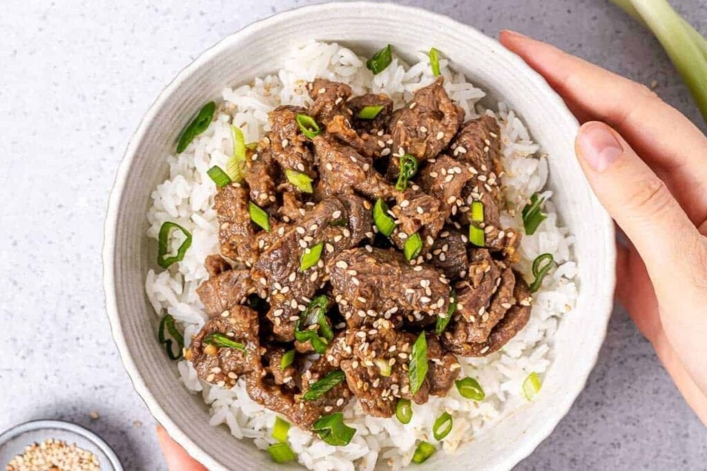 Korean beef in a bowl.
