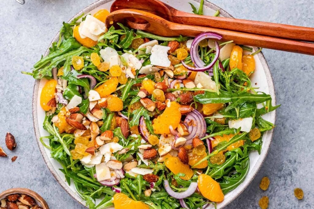 Mandarin orange salad served on a plate.