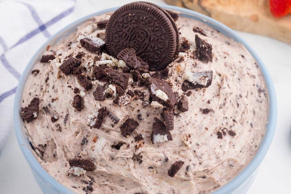 Oreo dip in a bowl.