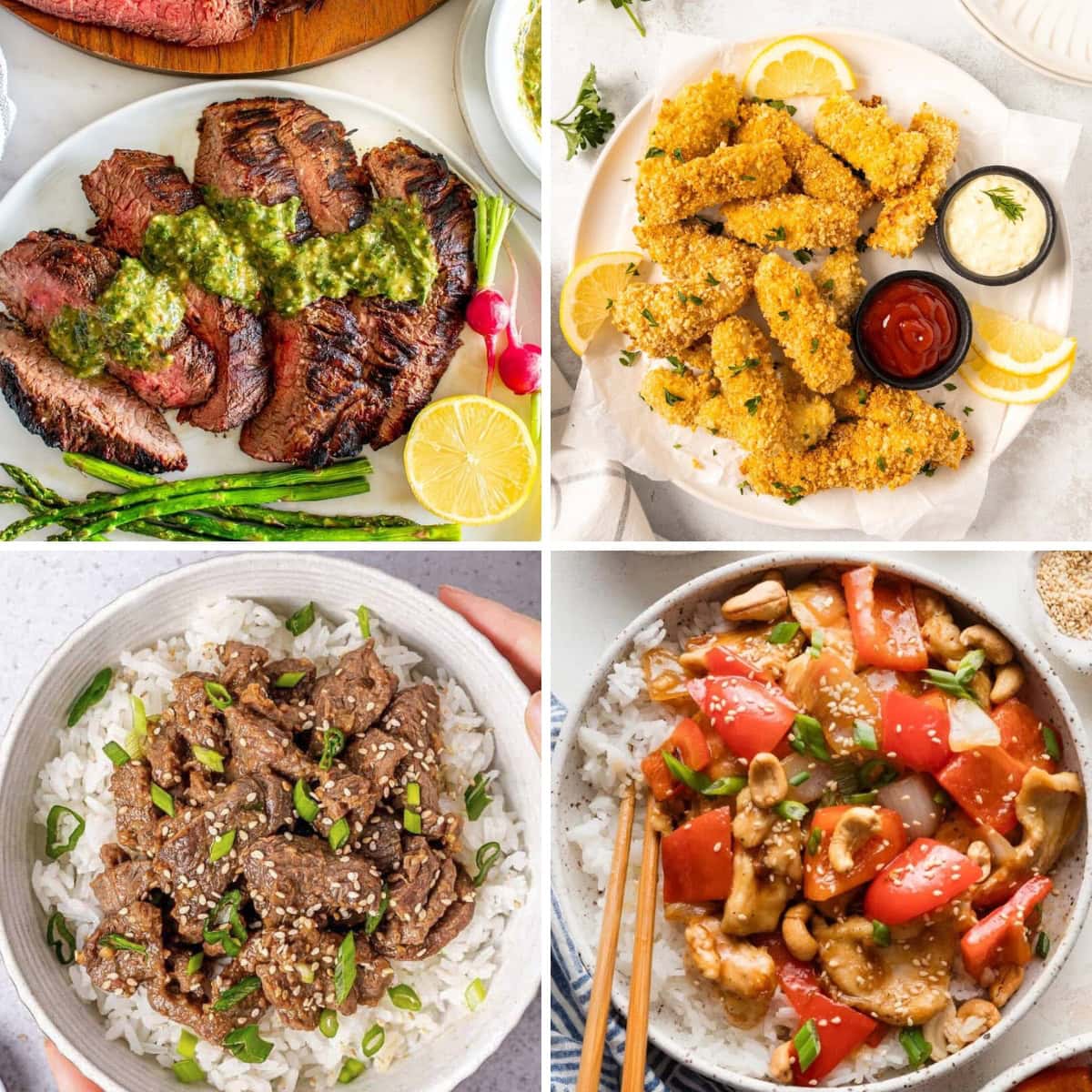 Collage of dinners my picky family said were the best.