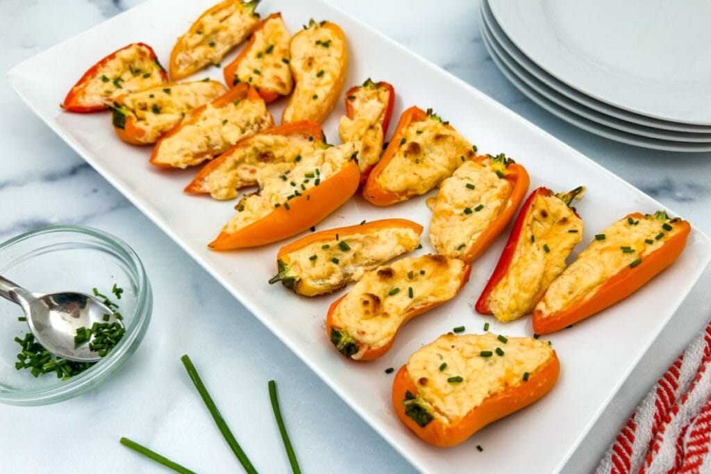 stuffed peppers on white plate