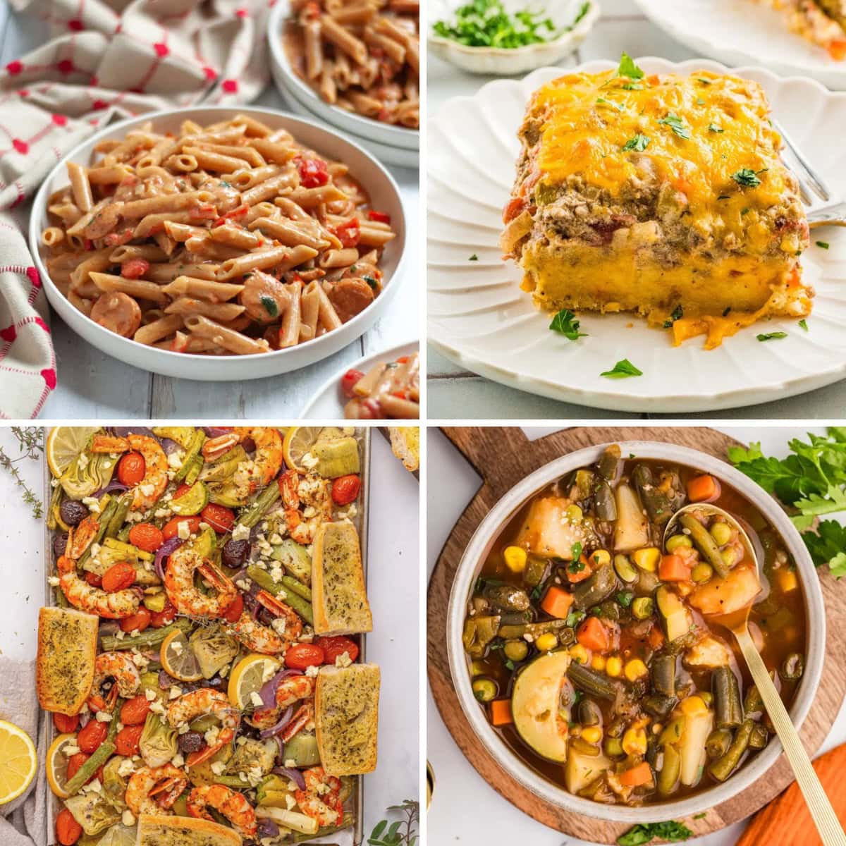 Collage of dinners to try.