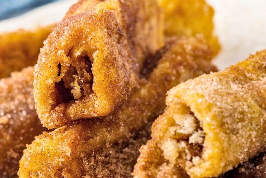 A close up shot of churros.