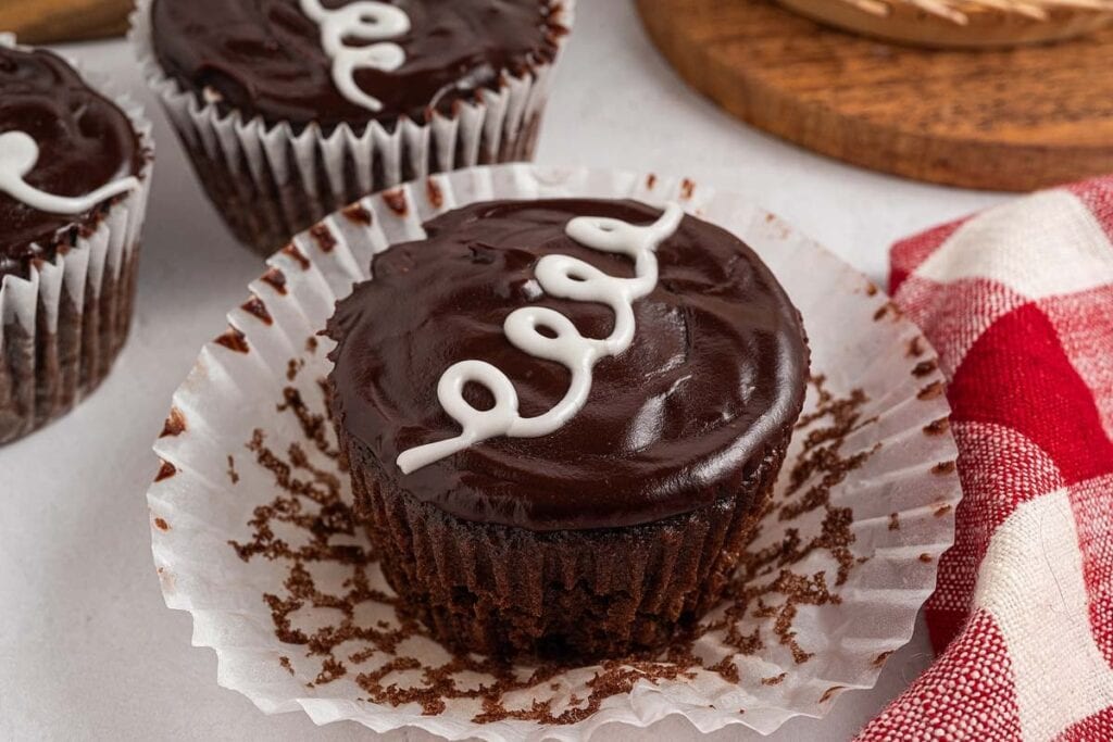 A close up shot of hostess cupckakes.