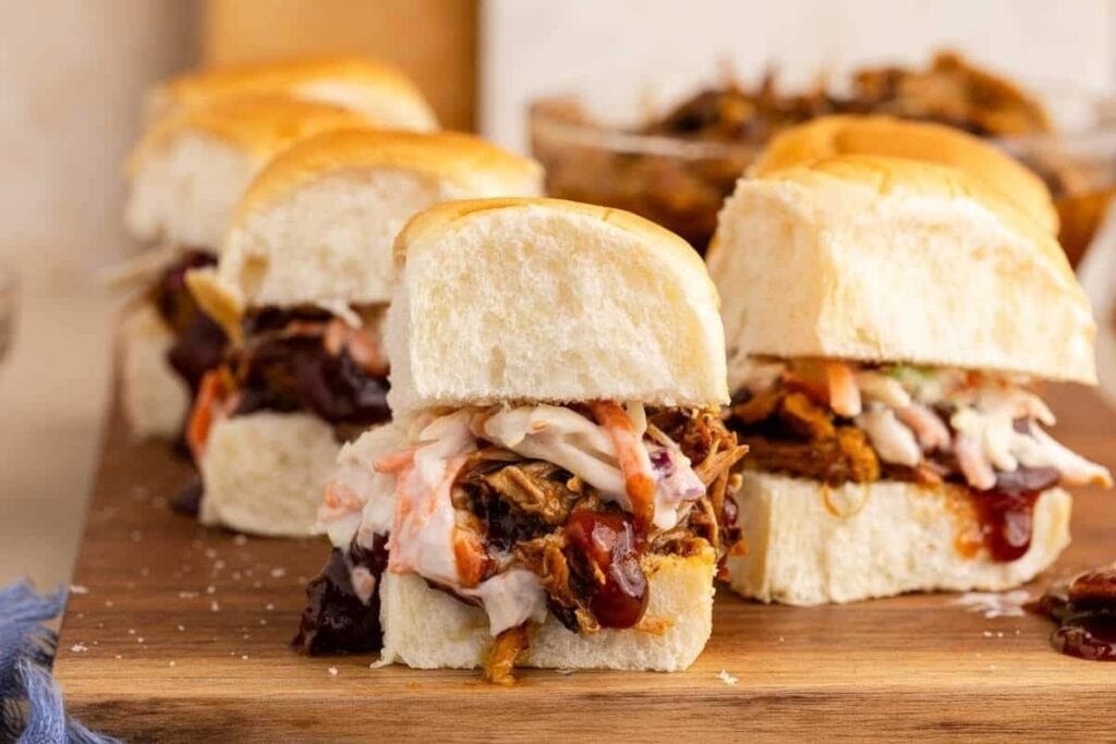 A close up shot of sliders.