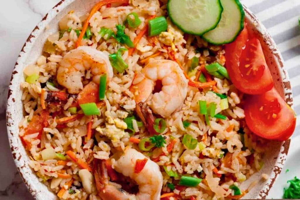 A close up shot of Thai fried rice.