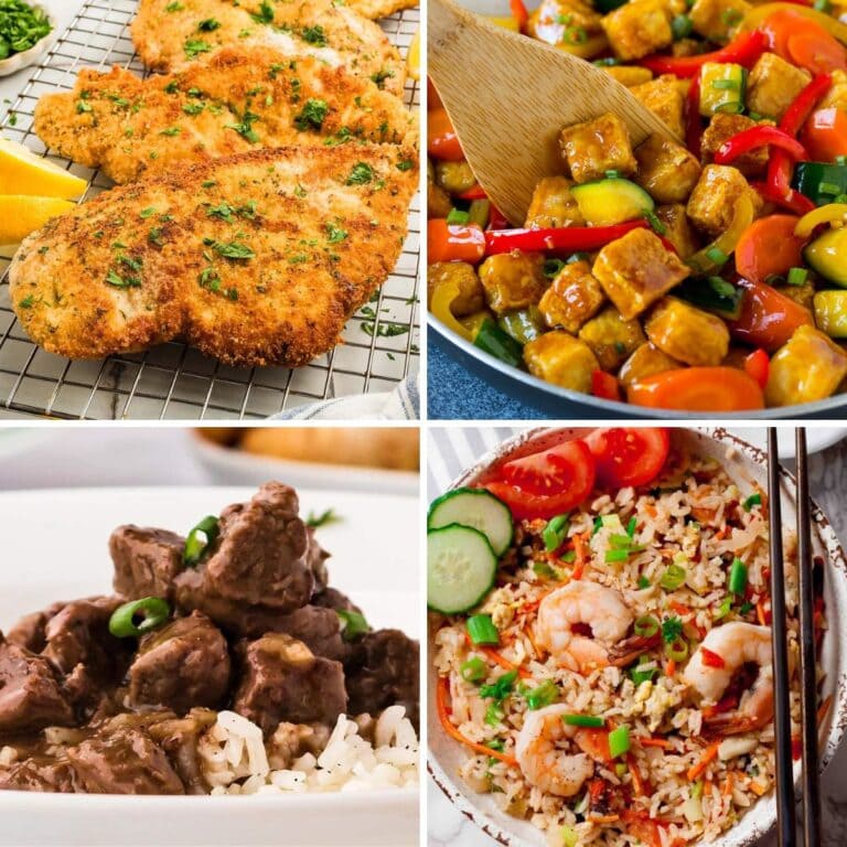 Dinner recipes collage.