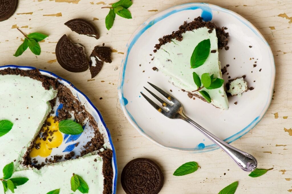 Grasshopper Pie on a plate.
