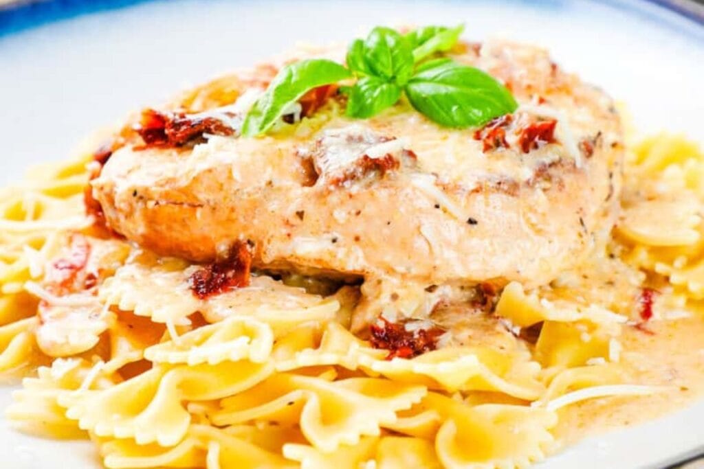 Marry Me chicken on a plate.