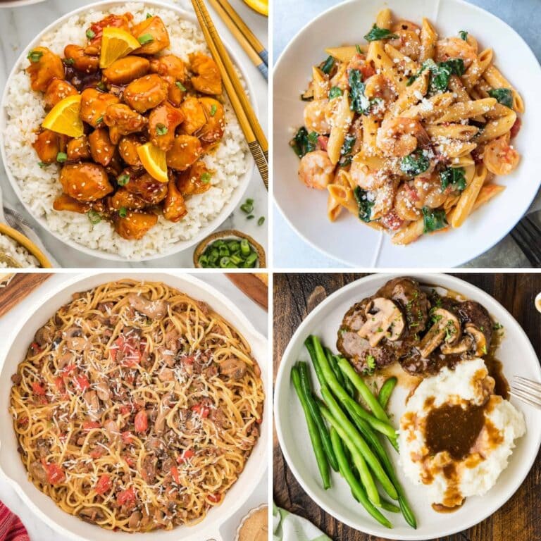 Collage of dinners my hubby said were so good.