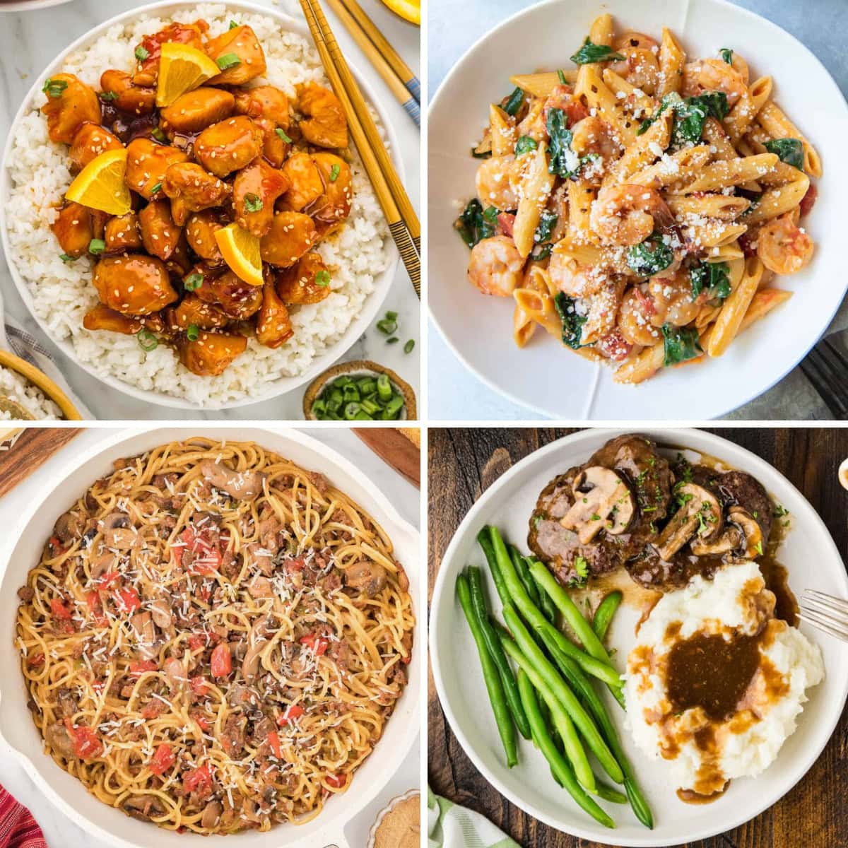 Collage of dinners my hubby said were so good.