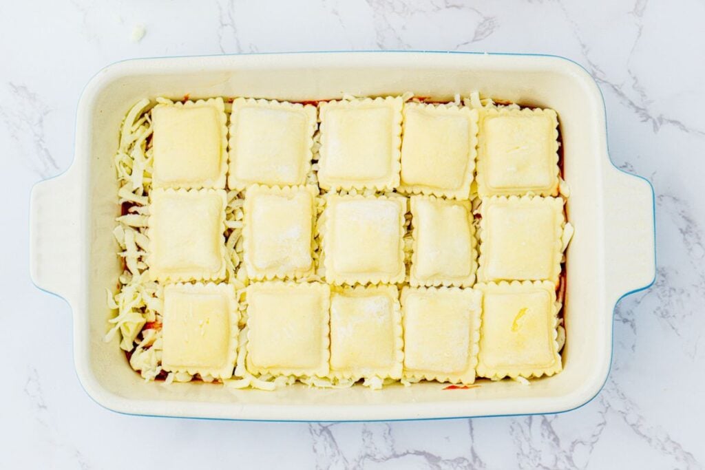 Process shot of lasagna,