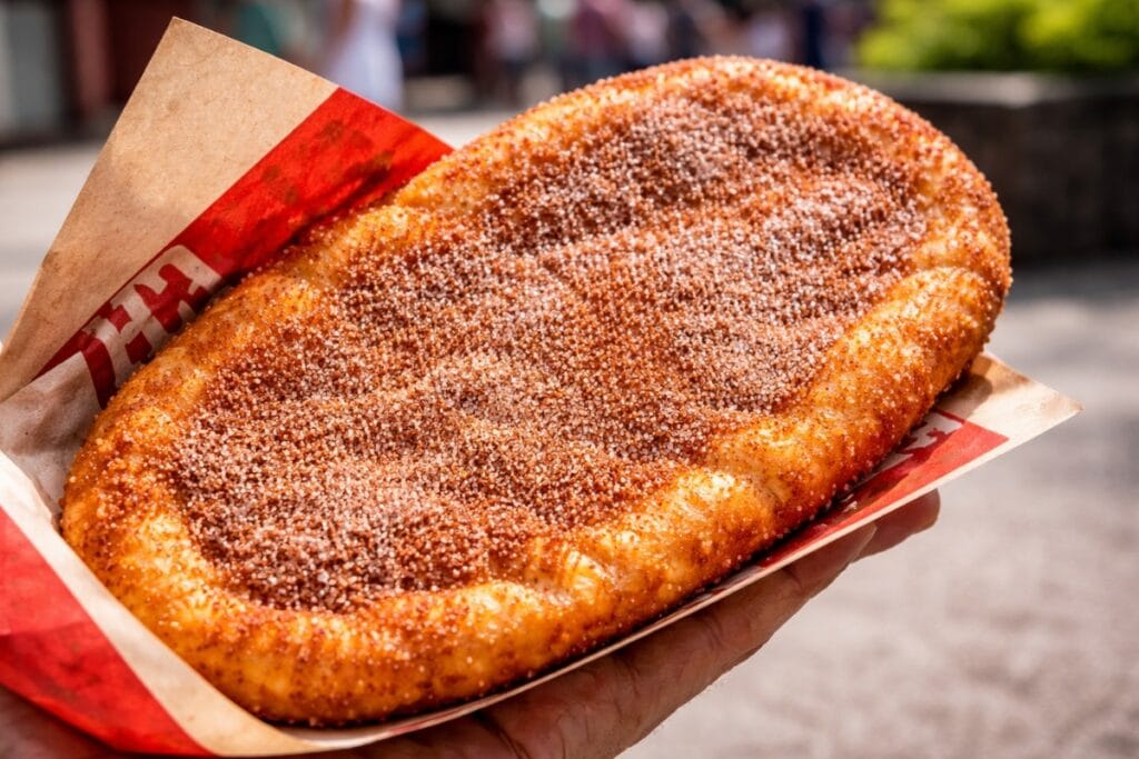 Beaver tail pastry with cinnamon sugar.