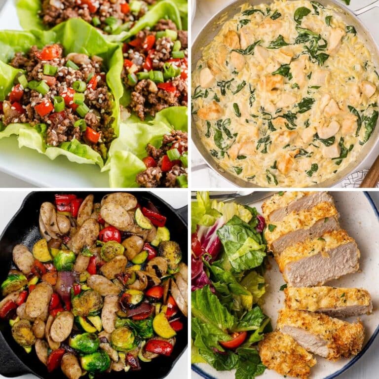 Collage of meals for crazy busy nights.