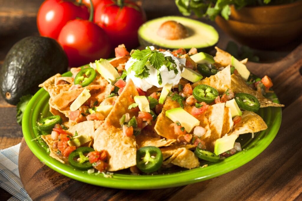 Nachos on a plate.