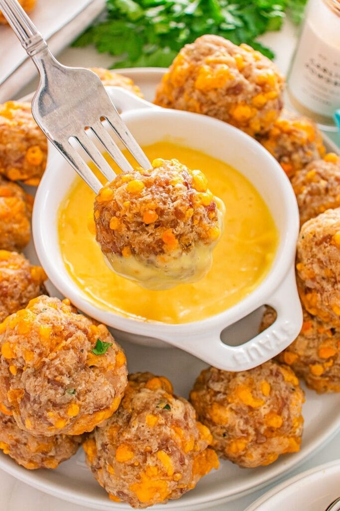 sausage balls in dip