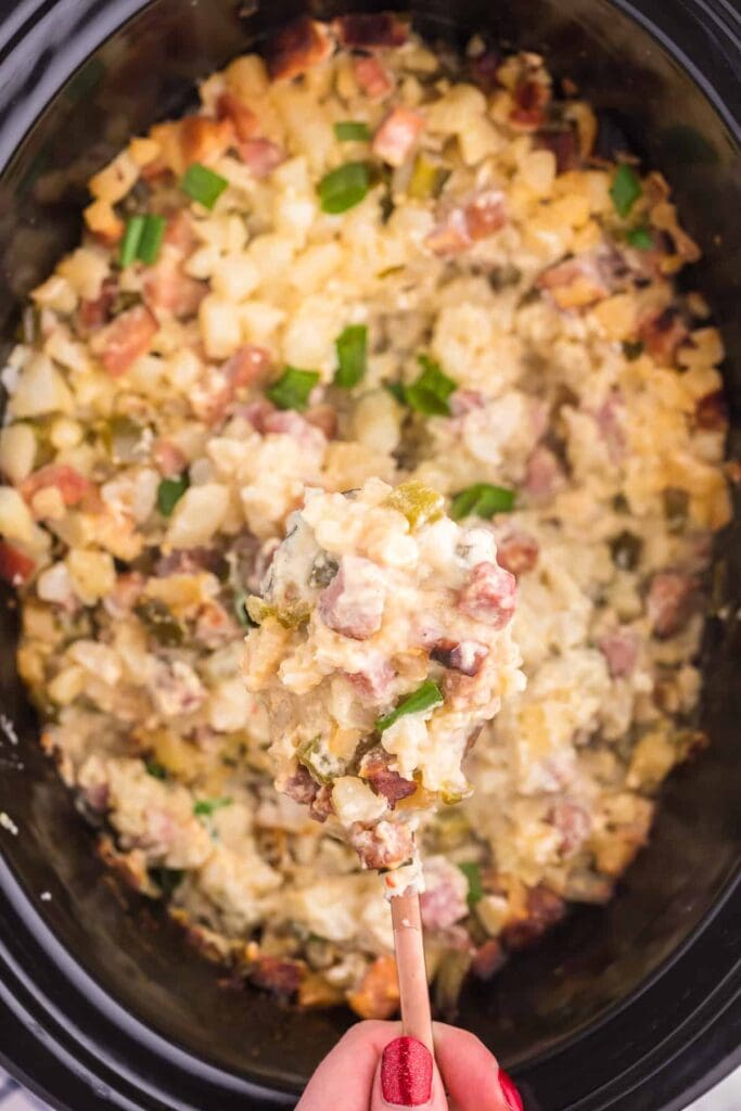 ham and potato hash in the crockpot
