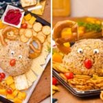 Collage of Reindeer cheese ball.