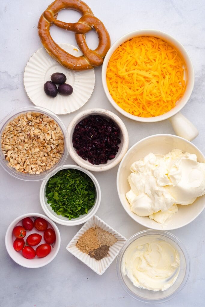 Ingredients for Reindeer cheeseball.