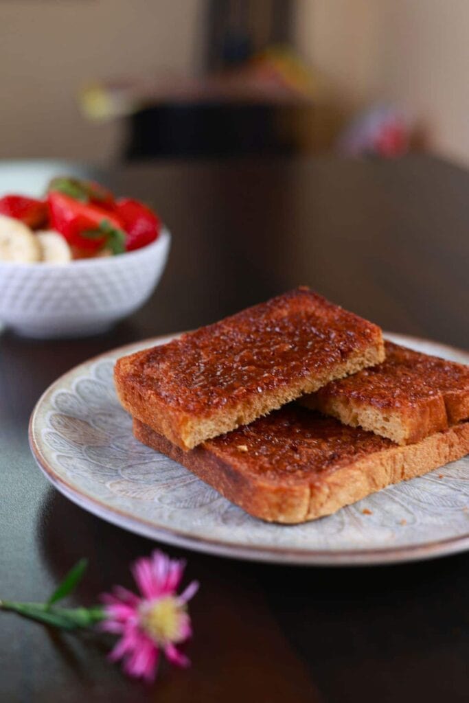 Air Fryer Cinnamon Toast served on a plate.