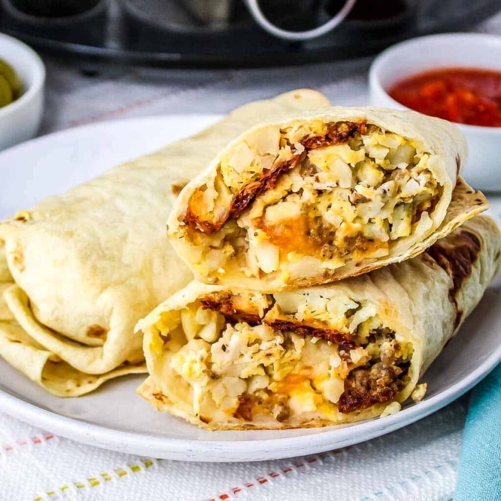 breakfast burritos on a plate