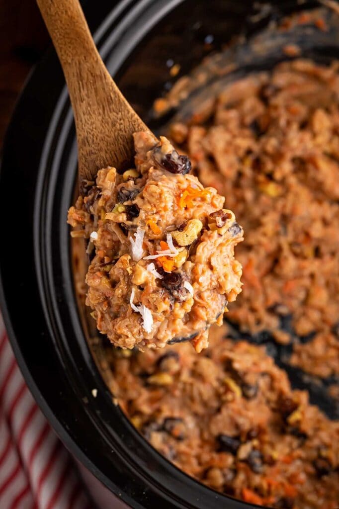 Carrot cake oatmeal in slow cooker