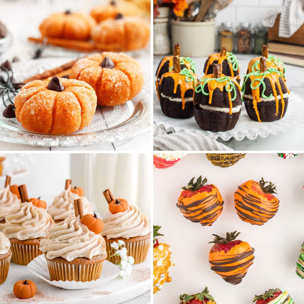 Collage of cute fall treats.
