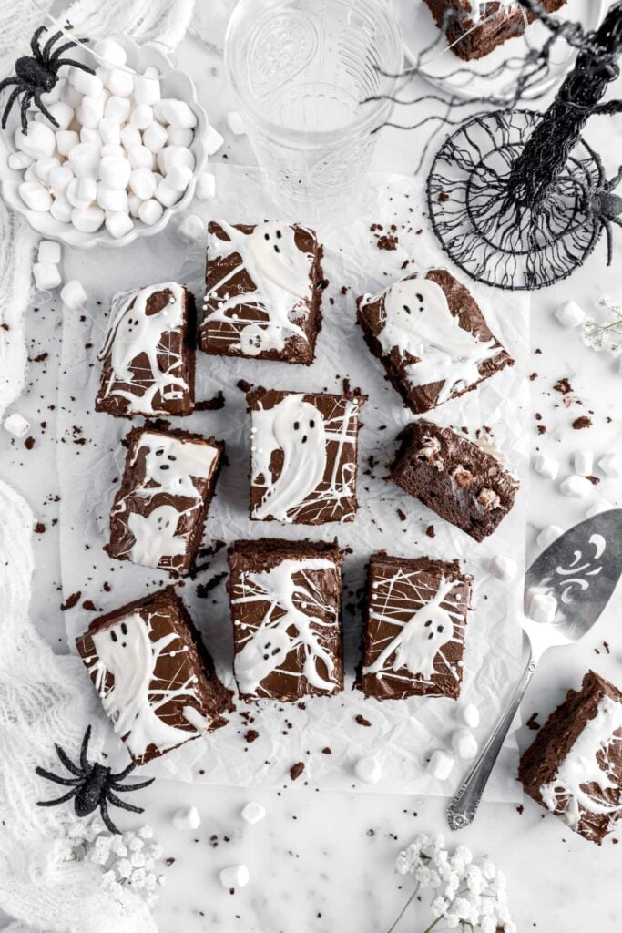ghost brownies on white background