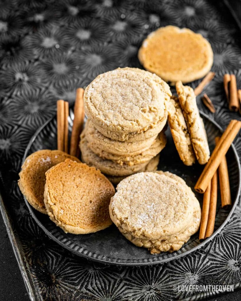 Ginger molasses cookies on a plate.